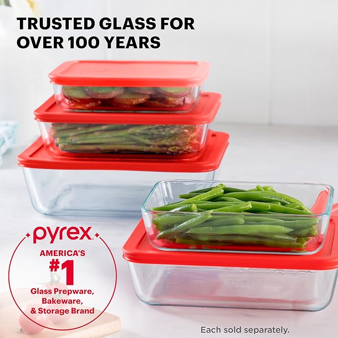 Pyrex Simply Store 11 Cup Glass Food Storage Container, BPA-Free Lid | Meal - Image 6