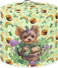 Green Hat Rainbow Gold Coin Print Kitchen Appliance Cover,St. Patrick's Day Theme Pressure Cooker Cover 8 Quart Dust Cover for Air fryer/Rice Cooker/Oven/Toaster/Stand Mixer/Steamer