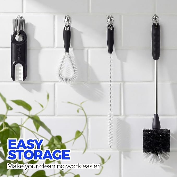 Holikme 4 Pack Bottle Brush 14.5" Long Handle Stainless Steel Brush, Cup - Image 8