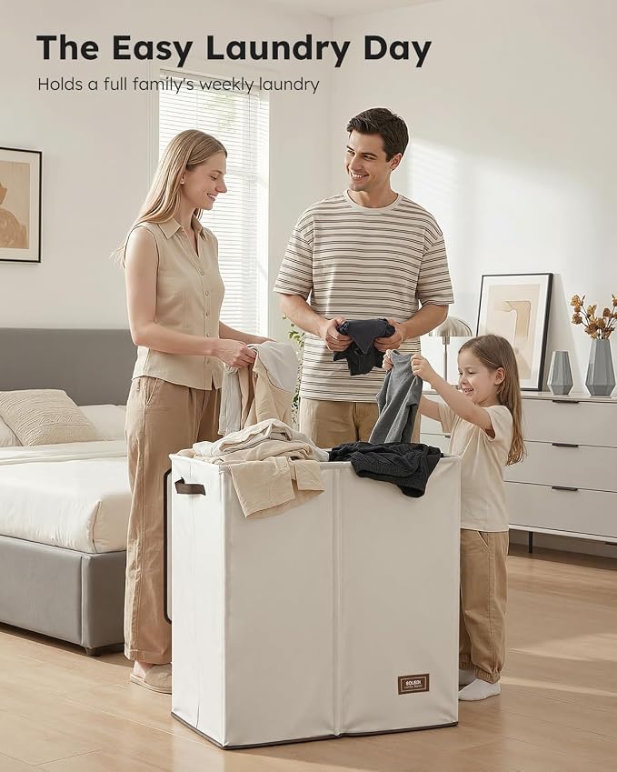 SOLEDI Large Double Laundry Hamper - Image 3