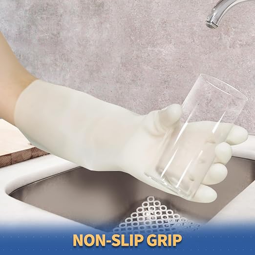 BOOMJOY Nitrile Cleaning Gloves, Long Cuff Dishwashing Gloves Heavy Duty - Image 4