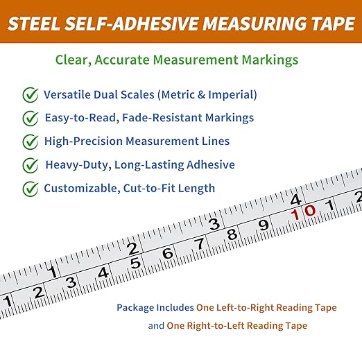 2-Pack Steel Self-Adhesive Measuring Tape, 300cm/118Inch - Image 4