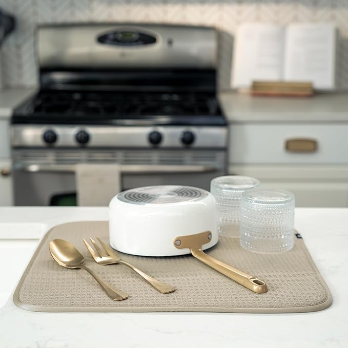 S&T INC. Dish Drying Mat, 2 Pack, 2PK Kitchen Counter Mat - Image 4