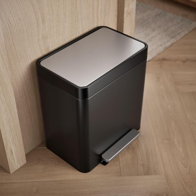 Kohler K-20942-BST 8 Gallon Compact Hands-Free Step Trash Can, Trash Can - Image 8