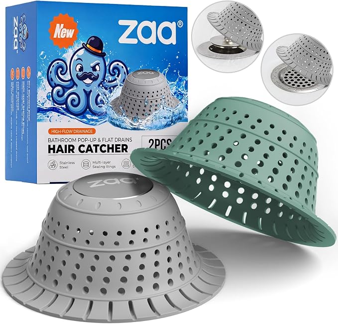 Bathtub Drain Strainer Silicone Bathroom Stopper Fixture Accessories | Gray by zaa