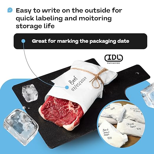 Freezer Paper Roll 24" x 13200" (1100 feet) - USA-made Large White Paper for Freezing Food, Meat & Fish - Freezer Material with Special Coating-Strong Barrier Against Air and Moisture by IDL Packaging