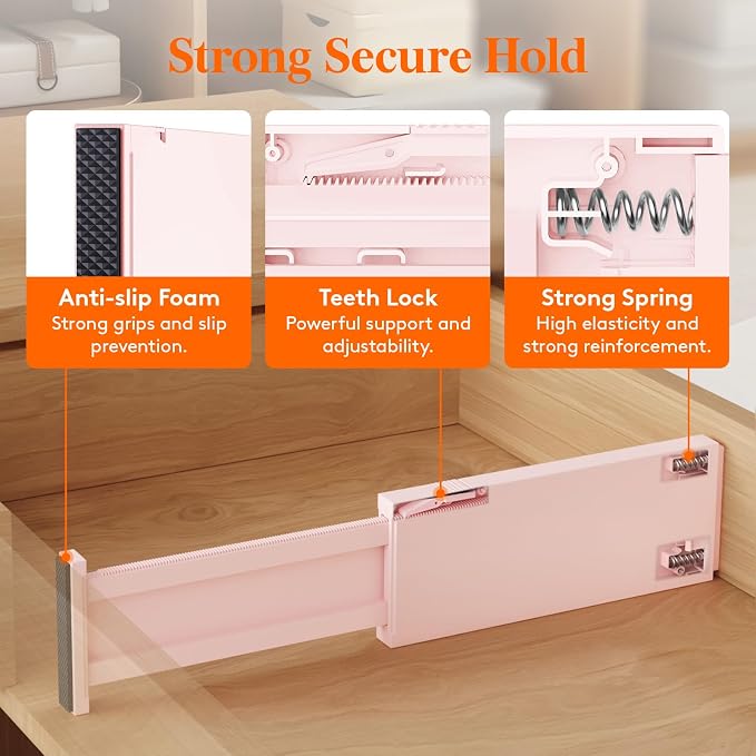 Lifewit 4" High Upgrade Drawer Divider, Adjustable Drawer Organizer Clothes | 5 - Image 3