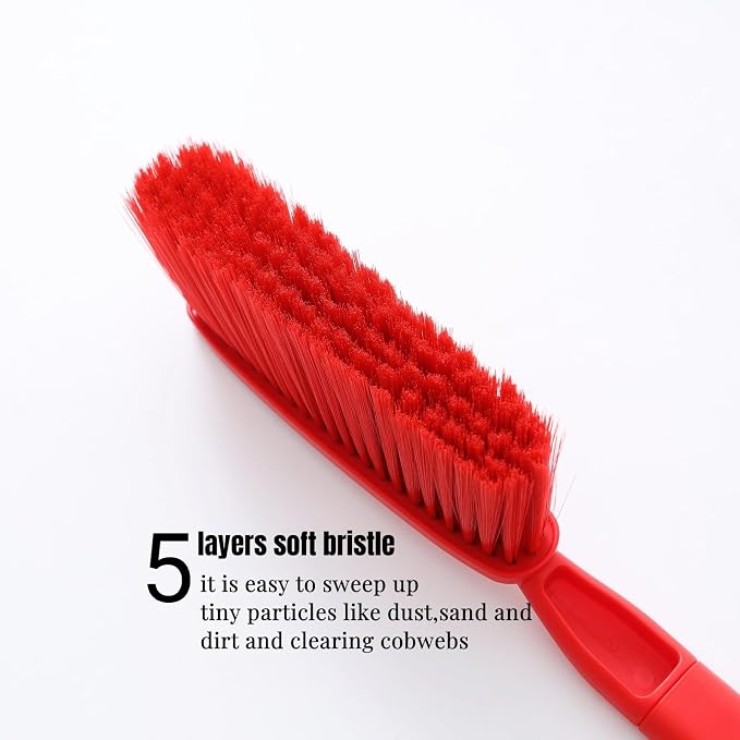 15" Red Soft Brist. Hand Broom Brush Bed Sofa Counter Hair Clear | Soft bristle - Image 2