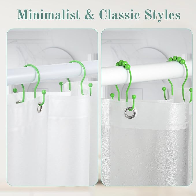 Shower Curtain Hooks, Stainless Steel Shower Curtain Hangers, Metal Shower - Image 7