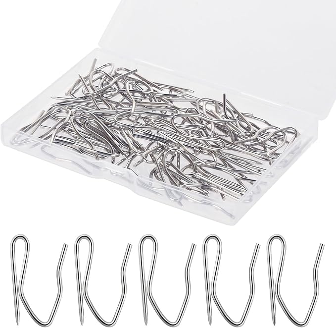 Nydotd 58PCS Rustproof Curtain Hooks, 1.2 Inch Stainless Steel Pin-On Hooks | by IFD