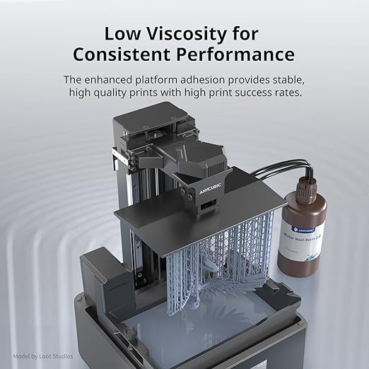ANYCUBIC Water Washable 3D Printer Resin 2.0, 405nm High Precision 3D Resin, Low Shrinkage Photopolymer Resin for 4K/8K/12K Capable LCD DLP Resin 3D Printer (Grey+Clear, 2kg)