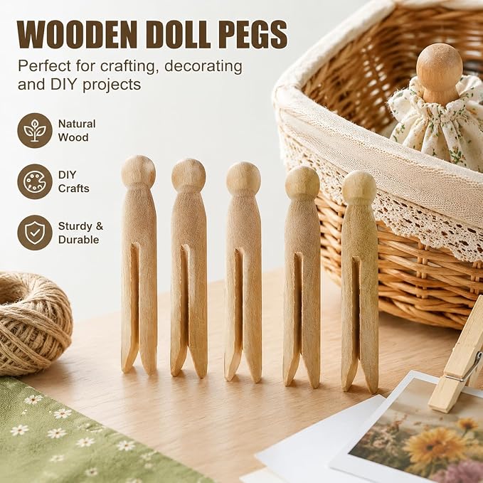 Round Wooden Clothespins - Image 3