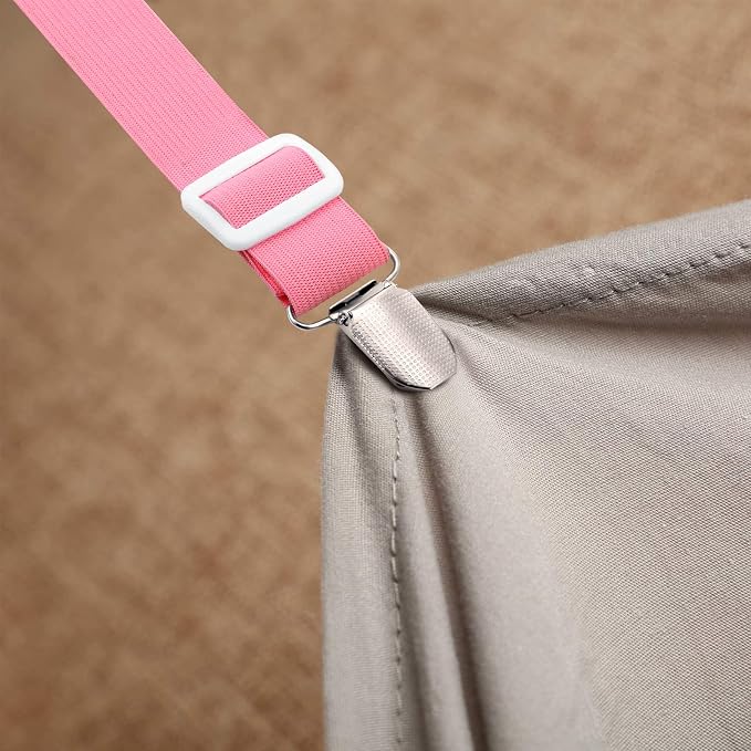 Boao 12 Pcs Bedsheet Strap Elastic Clip, 8-12 Inch Length | Sturdy Metal Clips - Image 7