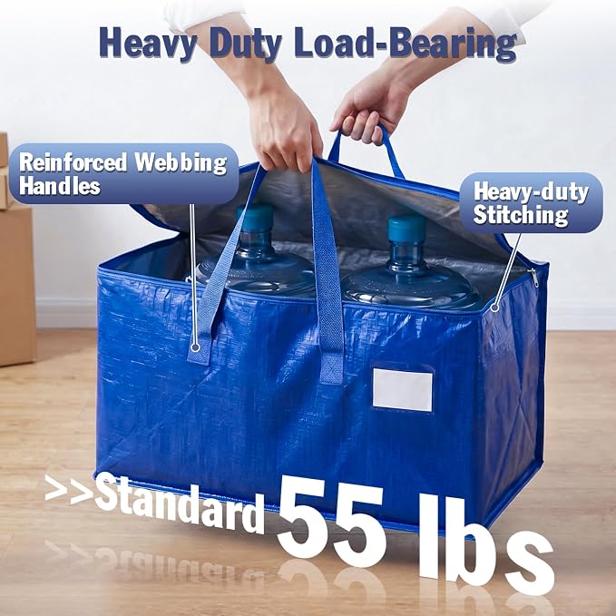 KYODOLED 8 Pack Blue Moving Bags, 24 Gal Large Storage Totes - Image 4