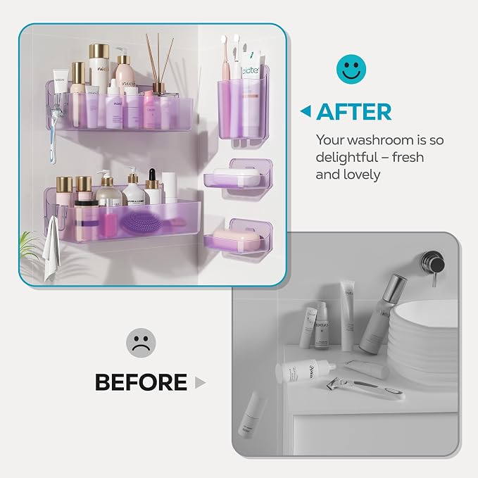 Nieifi Adhesive Shower Shelves, 5 Pieces - Image 8