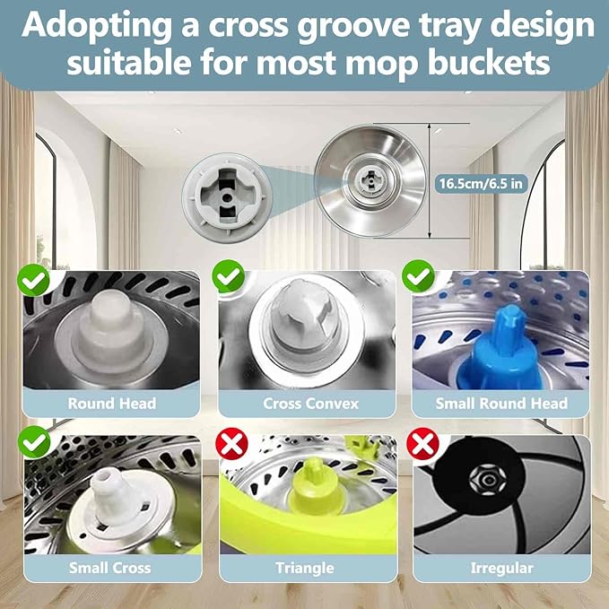 Replaceable Handle for Rotating mop, 360° Rotation Adjustment, Wet Dusting Mop - Image 6