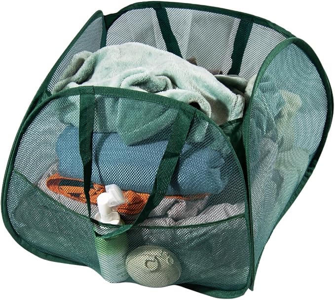 Collapsible Laundry Basket 90L, Foldable Mesh Pop-up Laundry Hamper by LUANMEET
