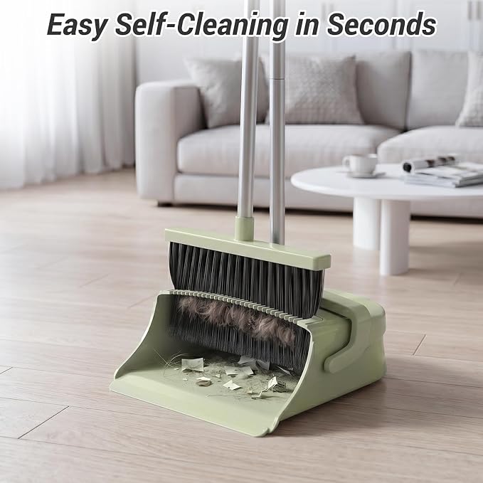 Broom with Dustpan Set for Pet Hair & Dust Cleanup - Image 5