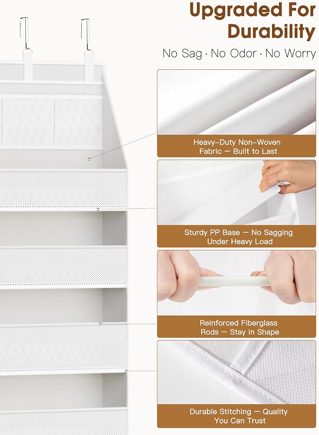 Over the Door Organizer, Heavy-Duty 6-Shelf Hanging Storage - Image 3