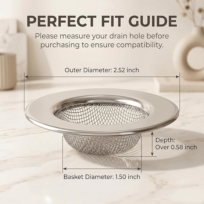 Seatery 2PCS 1.50" Bathtub Hair Catcher, Bathroom Sink Strainers, Tub Drain - Image 2
