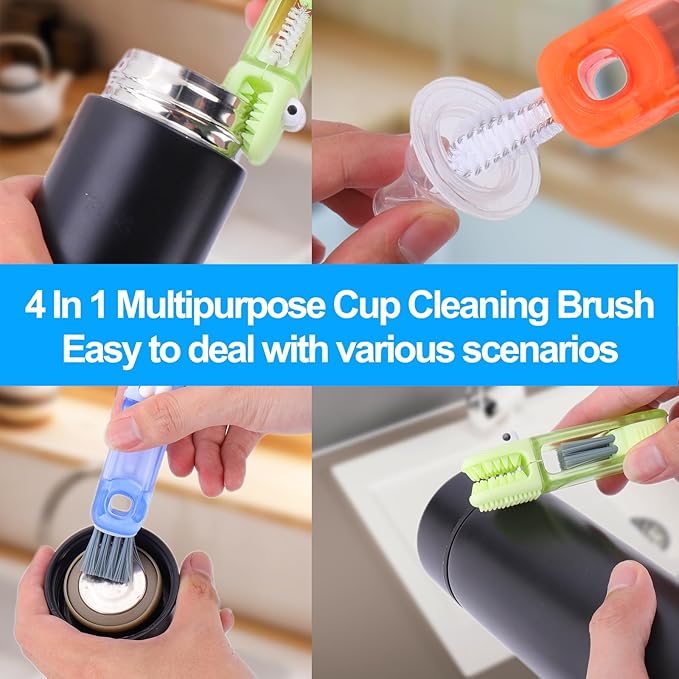 4 in 1 Cup Lid Gap Cleaning Brush Kit, 3 Pack | Multifunctional Water Bottle - Image 3
