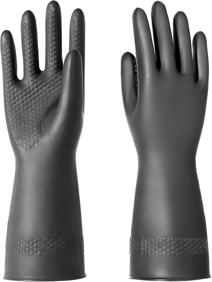 Chemical Resistant Latex Gloves, Cleaning Protective Safety Work | Heavy Duty by ROYAKI