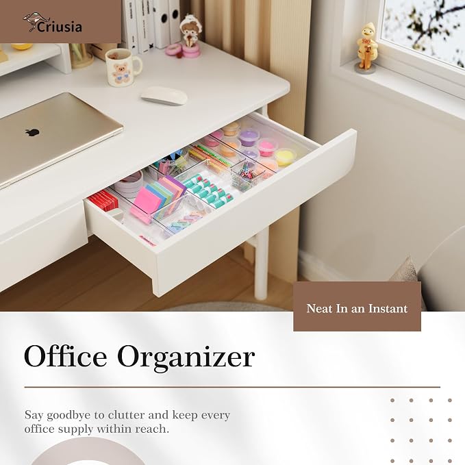 14 PCS Clear Plastic Drawer Organizer Set - Image 6