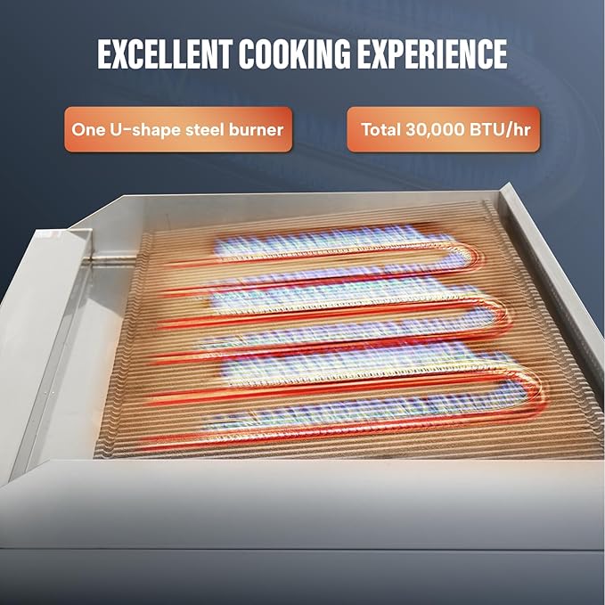 WESTLAKE 16"W Commercial Charbroiler Gas Countertop Single Burner Natural Gas and Propane 30,000 BTU Char Broiler Stainless Steel BBQ Stove Grill for Restaurants