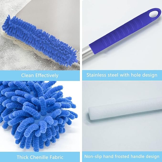 Buysenton Cobweb Duster with Extension Pole, Washable Cleaning Duster Kit with - Image 4