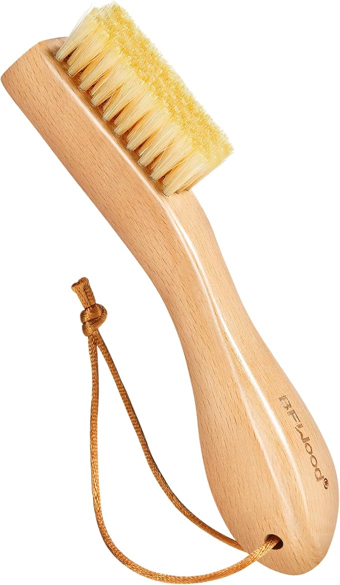 Laundry Stain Brush, Natural Soft Boar Bristles, Removes Tough Stains from by BFWood