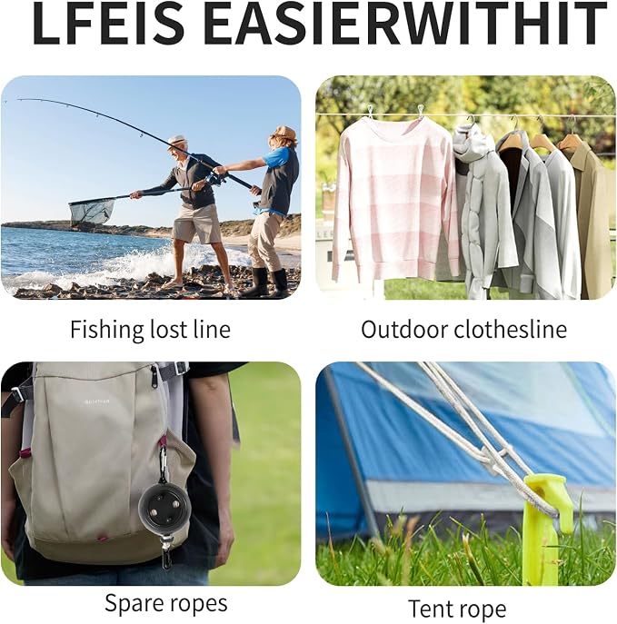 Portable Travel Clothesline Cord, Adjustable 33ft Camping Clothes line - Image 7