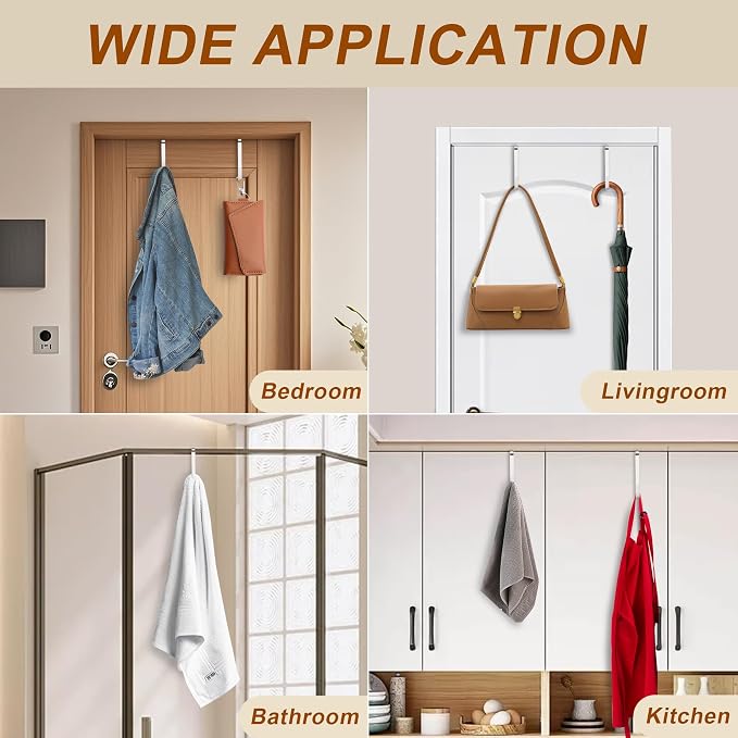 Over The Door Hooks 2 Pack – Heavy Duty Door Hanger Hooks - Image 4