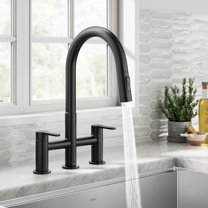 KRAUS Oletto Bridge Kitchen Faucet - Image 3