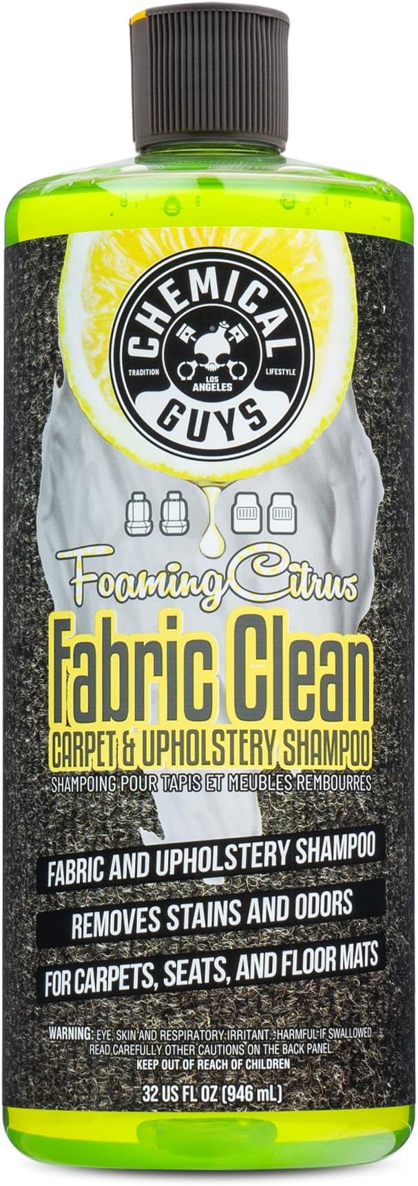 Chemical Guys, Foaming Citrus Fabric & Carpet Cleaner, Seats & Mats, 32 oz | by ChemicalGuys