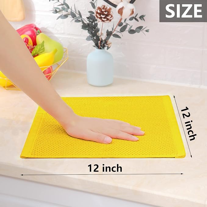 Homaxy 100% Cotton Waffle Weave Kitchen Dish Cloths 6-Pack, Ultra Soft - Image 5