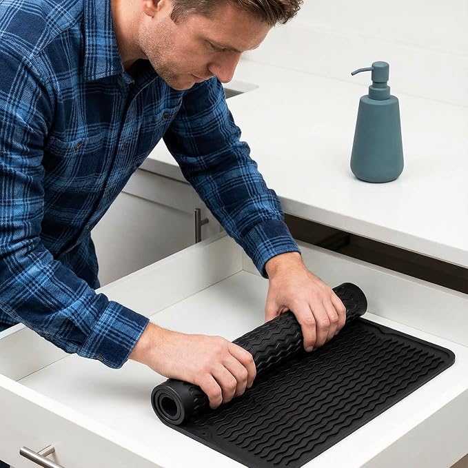 MicoYang Silicone Dish Drying Mat — Quick-Dry Ridges Counter & Sink Pad - Image 9