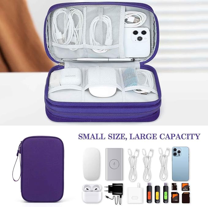 FYY Electronic Organizer, Travel Tech Pouch Bag, Waterproof, Double Layers - Image 6
