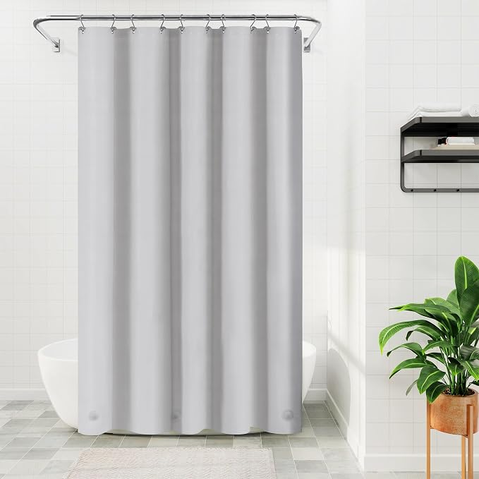 Barossa Design 54W x 78H Stall Shower Curtain Liner Silver Gray by BarossaDesign