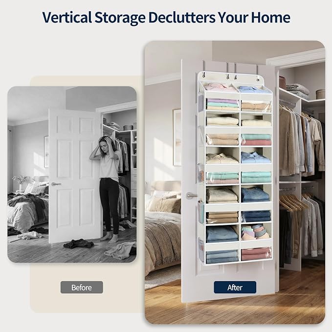Yecaye Over The Door Organizer, 5 Tier Extra Large Behind Door Storage of 10 - Image 6