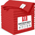 SIFANGKE Microfiber Cleaning Cloth, 12 Pack Red Cleaning Rags by Unknown