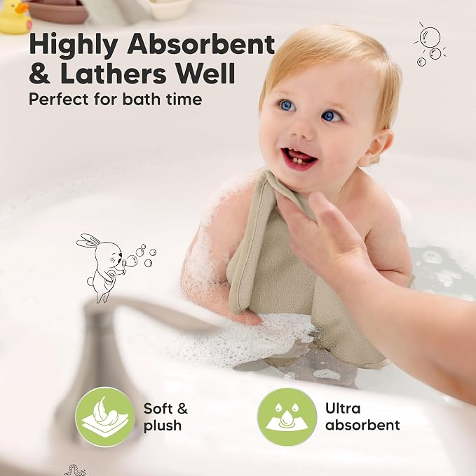 6-Pack Baby Washcloths, Soft Absorbent Washcloths - Image 3