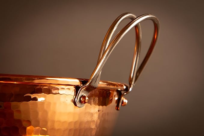 Sertodo Solid Copper Mixing Bowl | 2.5 qt, 10-inch Diameter | 100% Pure Hammered Copper Bowl for Kitchen, Baking & Cooking | Large Mixing Bowls for Whisking, Beating & Serving