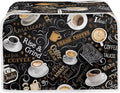 UNICEU Quilted Coffee Pattern Toaster Cover - Fits Most Standard 4 Slice Toasters