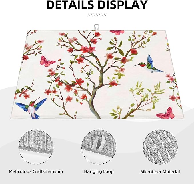 Hummingbird Butterfly Dish Drying Mat - Image 3