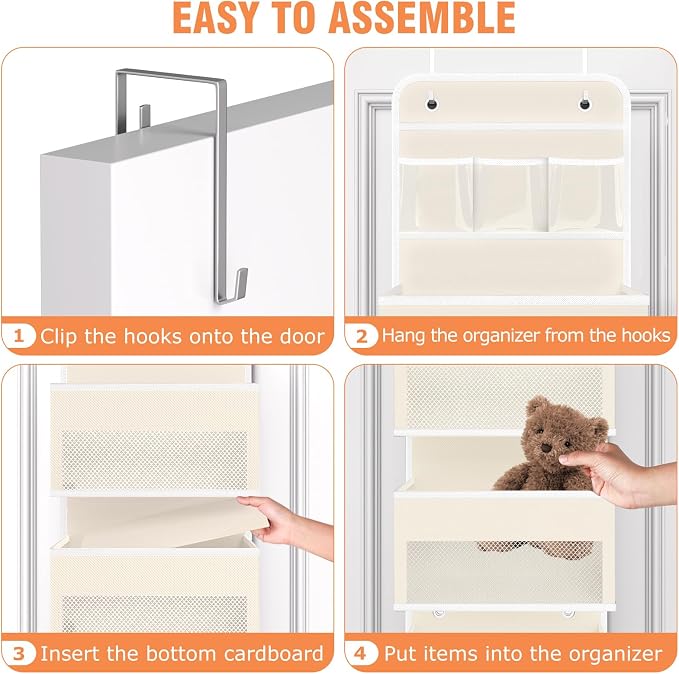 Over The Door Organizer Storage Large Capacity Hanging Bedroom Storage | 6 - Image 3