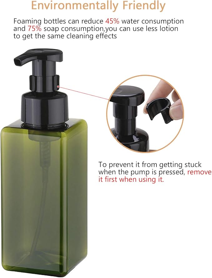 UUJOLY Foaming Soap Dispenser 650ml Refillable Plastic Pump Bottle - Image 2