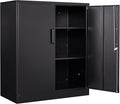SISESOL Metal Storage Cabinet Locked Steel Cabinet with 2 Adjustable Shelves,Office Cabinet Locking Tool Cabinets,Kitchen Storage Cabinets Metal Locker Small Counter Height Storage Cupboard 36" H