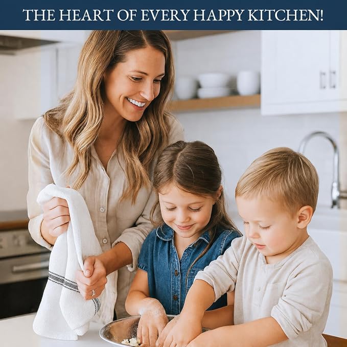 LANE LINEN 100% Cotton Kitchen Dish Towels Absorbent Lint-Free 6 Pack - Image 3