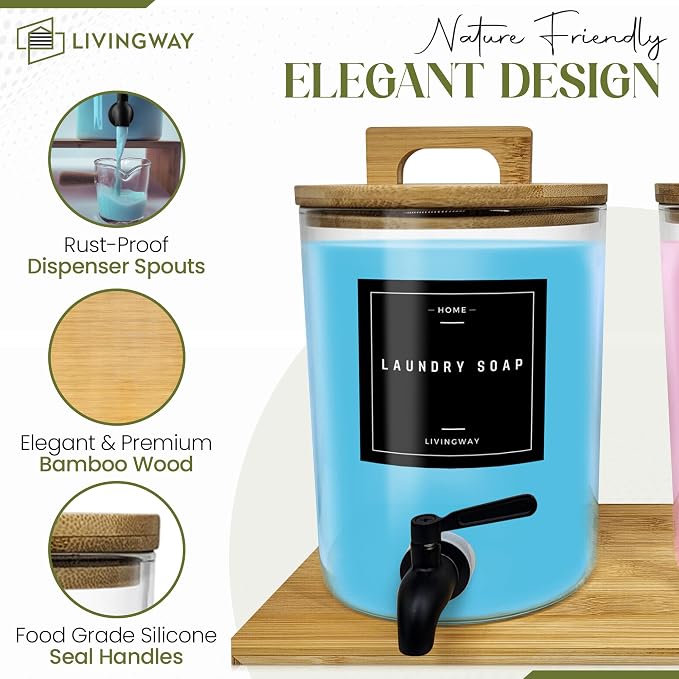 Glass Laundry Detergent Dispenser Set - Image 3