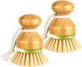 Bamboo Dish Brush, Scrub Brush for Dishes Pots Pans Kitchen Sink Cast Iron by RADESCOO